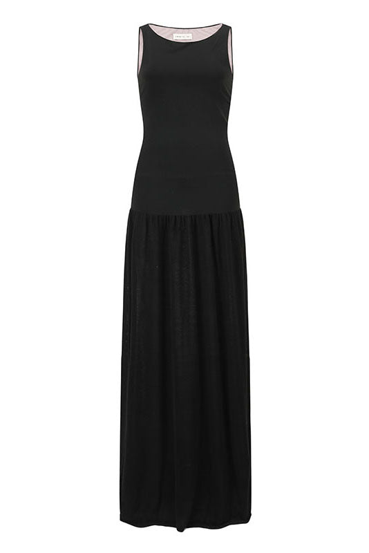 SWAYING 25 Early Autumn One-shoulder splicing bud vest dress SW-SW25PF2L02C3-HEI Black